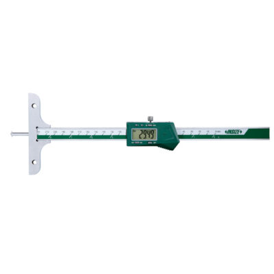 ELECTRONIC DEPTH GAGE WITH ROUND DEPTH BAR, 0-4"/0-100mm