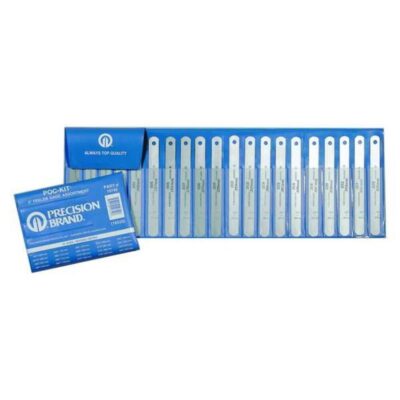 Precision Brand 19740 Steel Thickness Feeler Gage Poc-Kit Assortment, 1/2" Width, 5" Length, 20 Blades