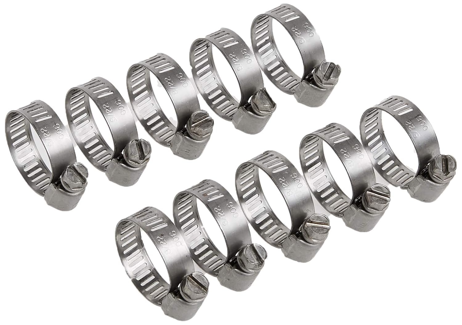 Precision Brand M6S Micro Seal, Miniature All Stainless Worm Gear Hose Clamp, 5/16" - 7/8" (Pack of 10)