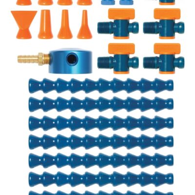 Loc-Line Coolant Hose Magnetic Base Manifold Super Kit, 25 Piece, 1/4" Hose ID