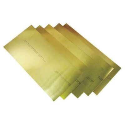 260 Brass Sheet, Unpolished (Mill) Finish, Half Hard Temper, 0.001-0.015" Thickness, 6" Width, 12" Length (Pack of 12)