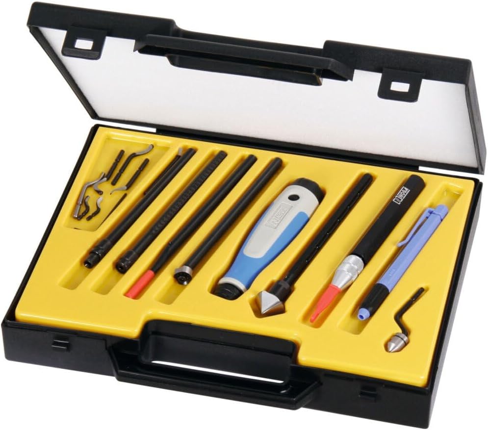 NOGA NG9400 Gold Box Set INCLUDES: (1) NG-3 handle.(1) Adjustable scraper.(1) Plastic edge off handle.(1) Each of holders S, N, C, D & K.(1) Each of blades N1, N2, S10, S20, S30,S150, D66, C20, D50, N80K & 10.4mm (japan import)