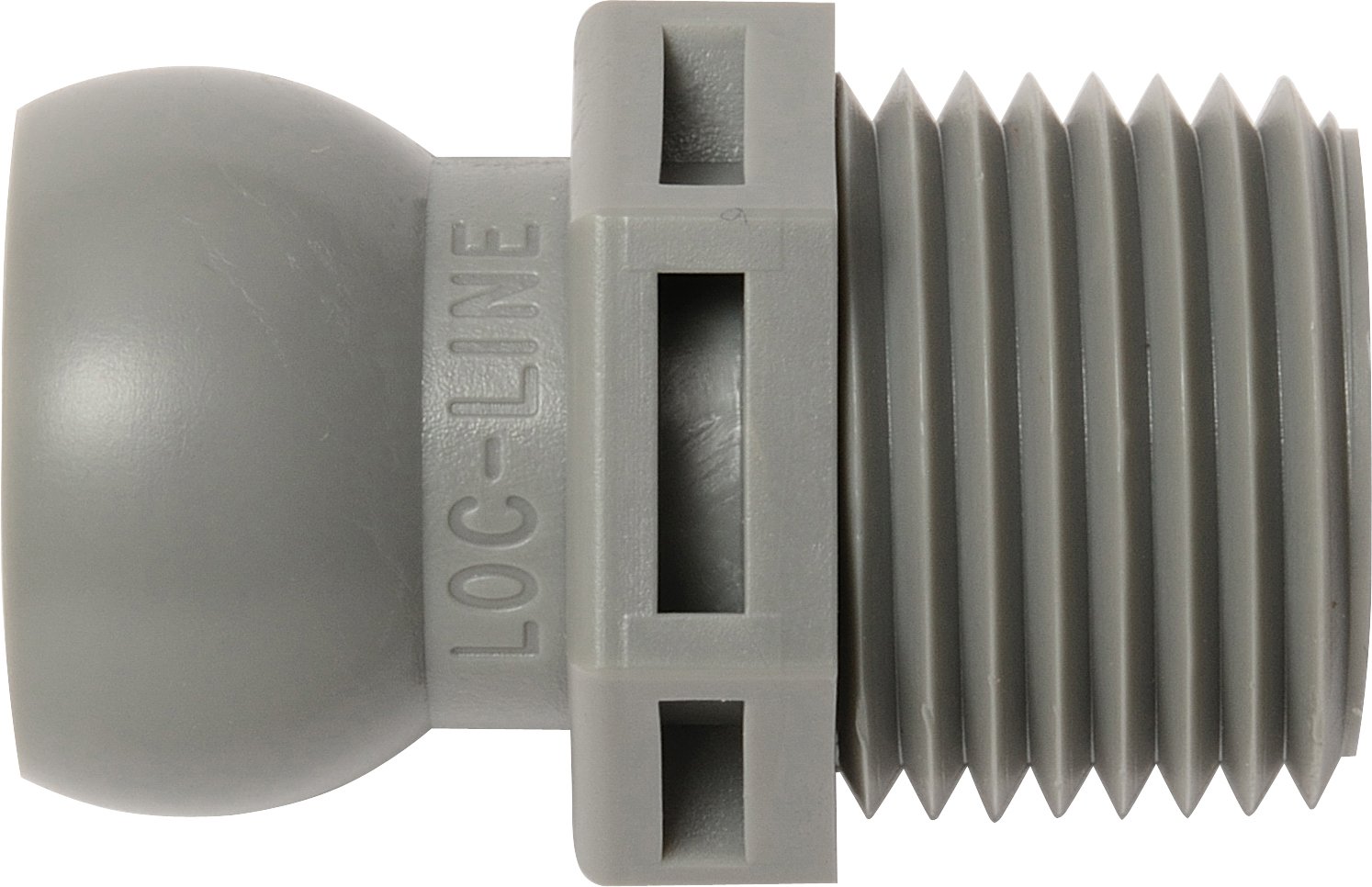 Loc-Line Coolant Hose Component, Gray Acetal Copolymer, Connector, 1/2" Hose ID, 1/2" NPT (Pack of 50)