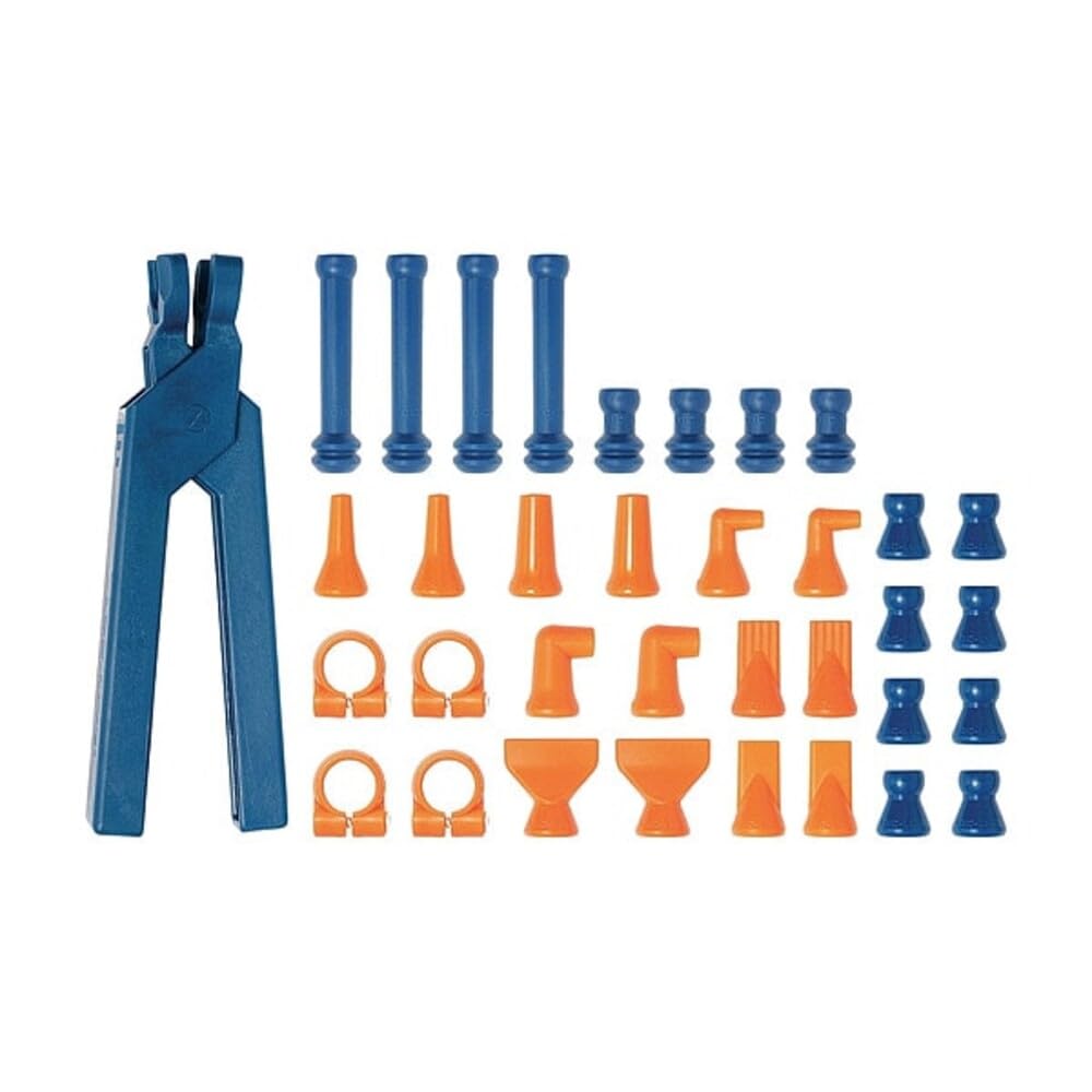 Loc-Line Coolant Hose 15mm Lathe Adaptor Kit, Acetal Copolymer, 35 Piece, 1/4" Hose ID