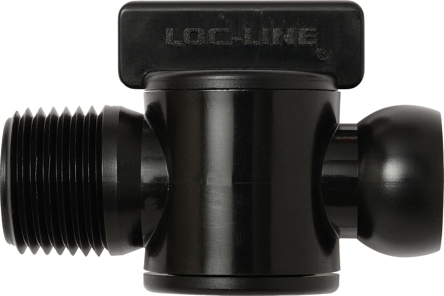 Loc-Line Coolant Hose Component, Black Acetal Copolymer, Valve, 1/2" Hose ID, 1/2" NPT Male, 100 PSI (Pack of 10)