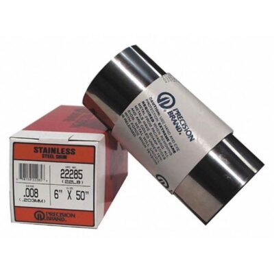 Precision Brand 22150/22L2 - Roll Shim Stock, Inch, 0.002", 0.051mm, 50", 6", Stainless Steel