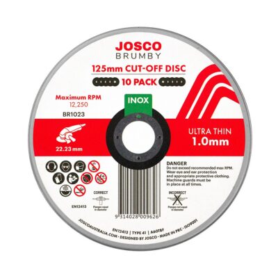 Cut-Off Disc Ultrathin 5" (125 x 1.0 x 22.23) Pack of 10