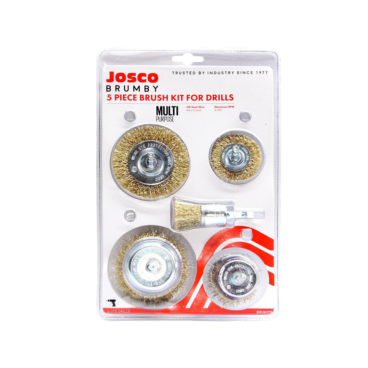 Brush Kit CR 5pce Kit 6.3 Hex Spindle .012" BC - Image 2