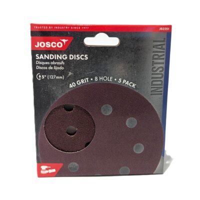 Sanding Discs 5"(125mm) Hook & Loop 8-Hole 40grit 5pack