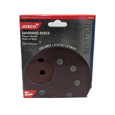 Sanding Discs 5"(125mm) Hook & Loop 8-Hole 180grit 5pack