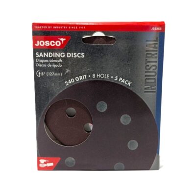 Sanding Discs 5"(125mm) Hook & Loop 8-Hole 240grit 5pack