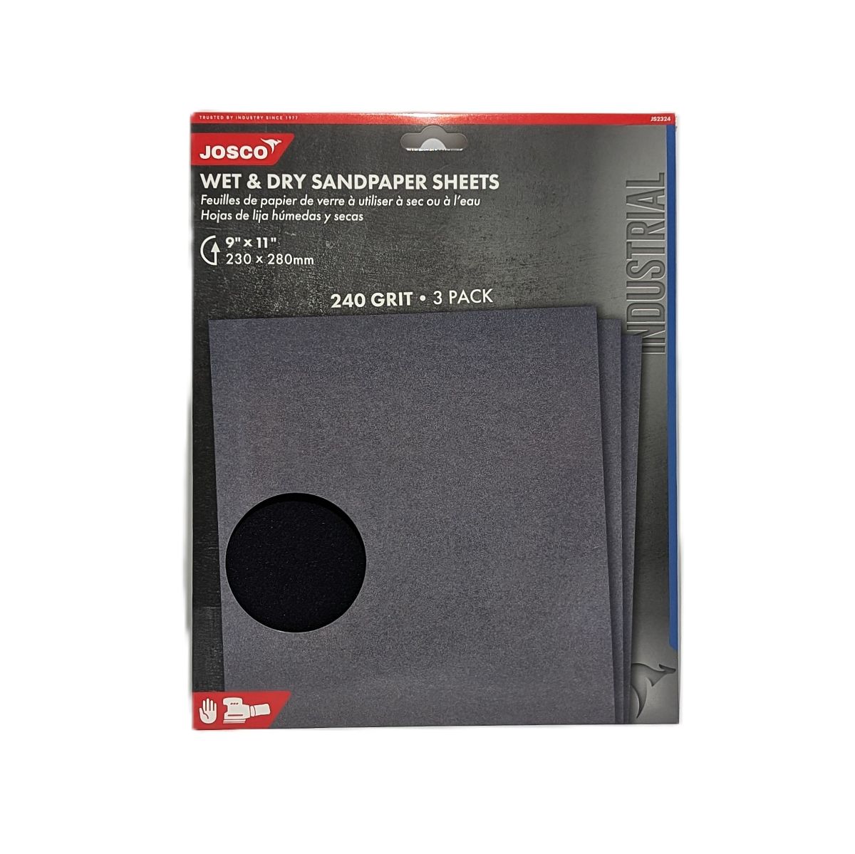 Sandpaper Wet & Dry 9"(230mm) x 11"(280mm) 240grit 3pack
