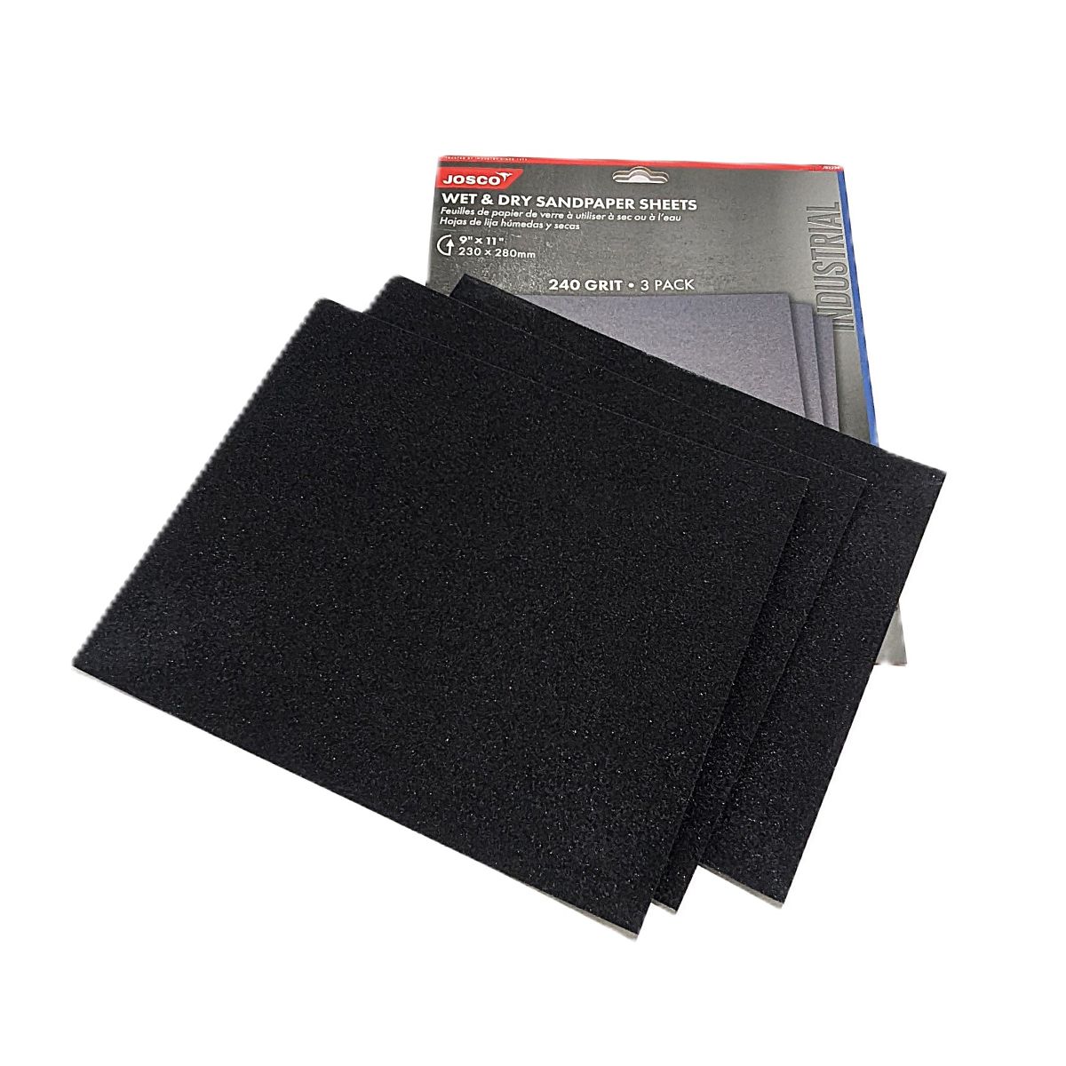 Sandpaper Wet & Dry 9"(230mm) x 11"(280mm) 240grit 3pack - Image 2
